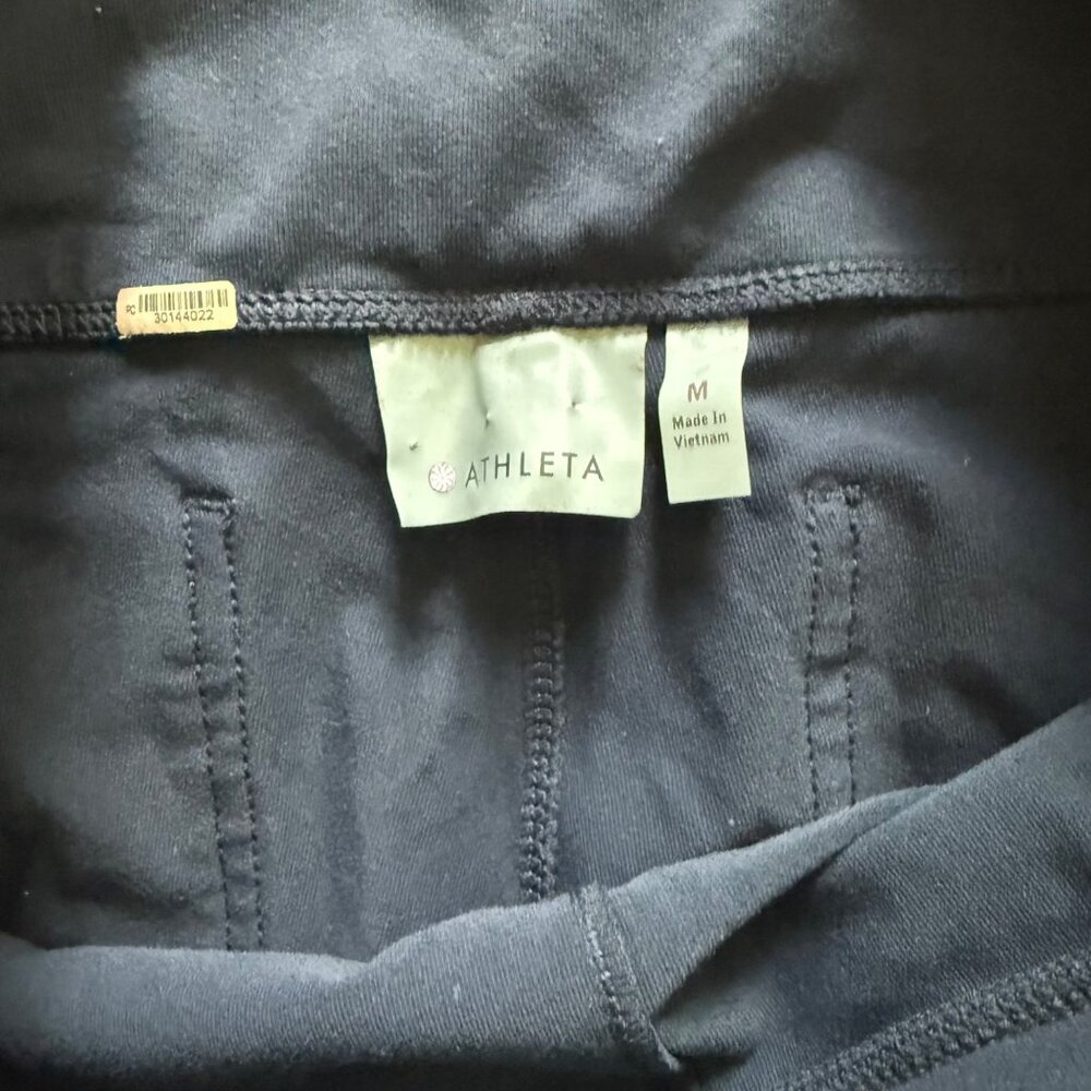 Athleta Womens Navy Blue High-Waisted Leggings With Back Pockets Size M - Picture 3 of 8